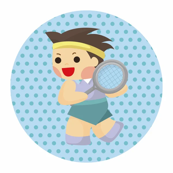 Elementos temáticos jugador de tenis — Vector de stock