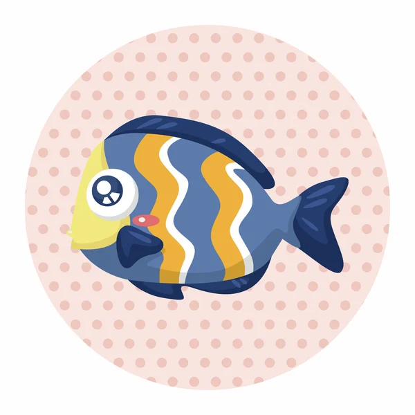 Sea animal fish cartoon theme elements — Stock Vector