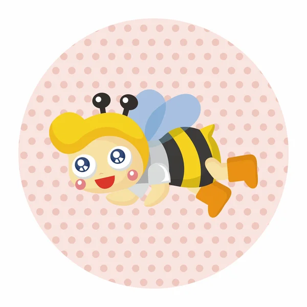 Abeille éléments de thème dessin animé — Image vectorielle