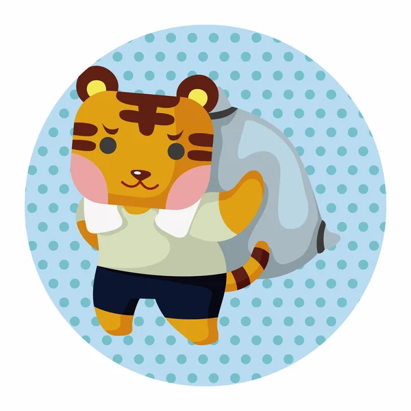 Animal Tiger Arbeiter Cartoon-Elemente — Stockvektor