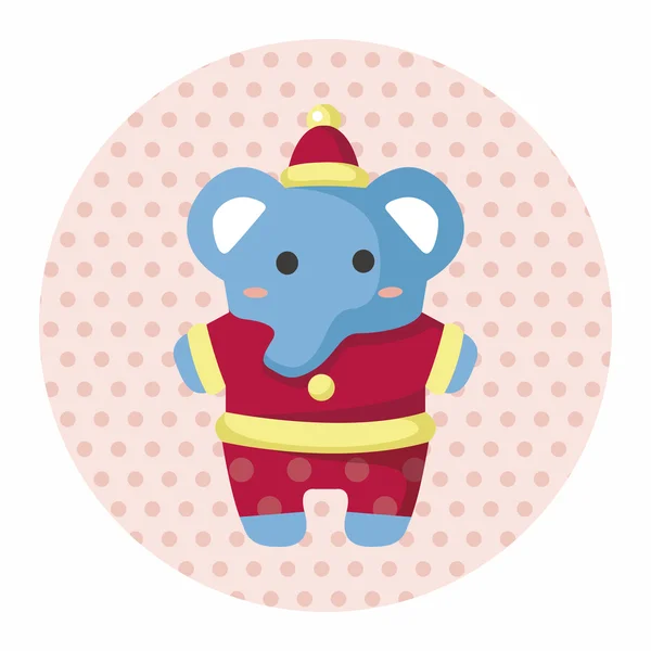 Animal elefante desenho animado Natal estilo tema elementos — Vetor de Stock