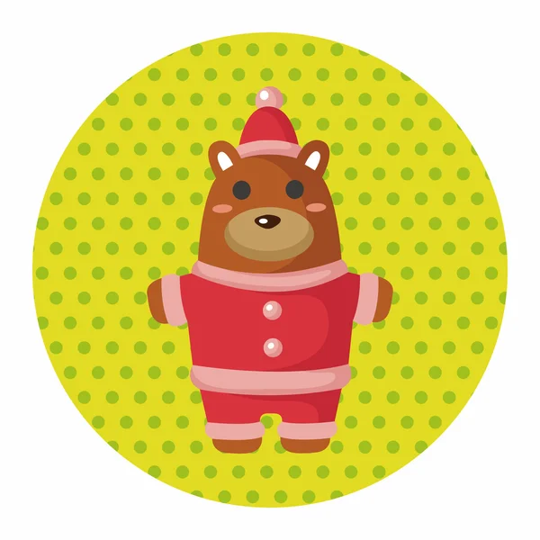 Dierlijke bear cartoon Kerstmis stijl thema-elementen — Stockvector