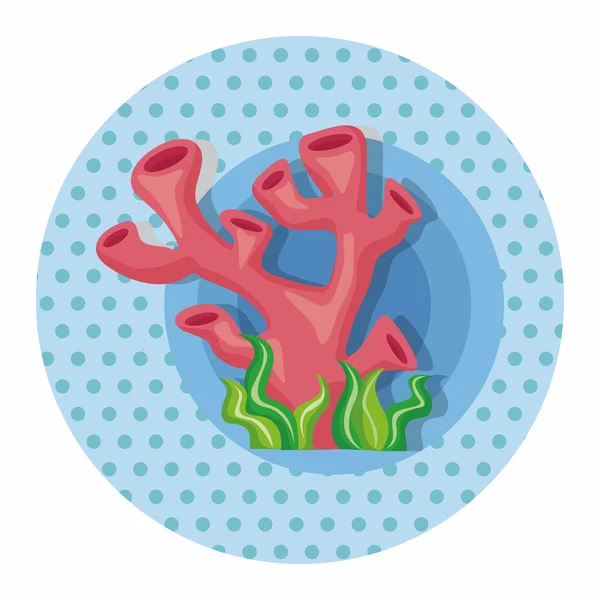 Animais marinhos coral desenhos animados elementos temáticos —  Vetores de Stock