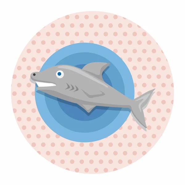 Zee dier haai cartoon thema-elementen — Stockvector