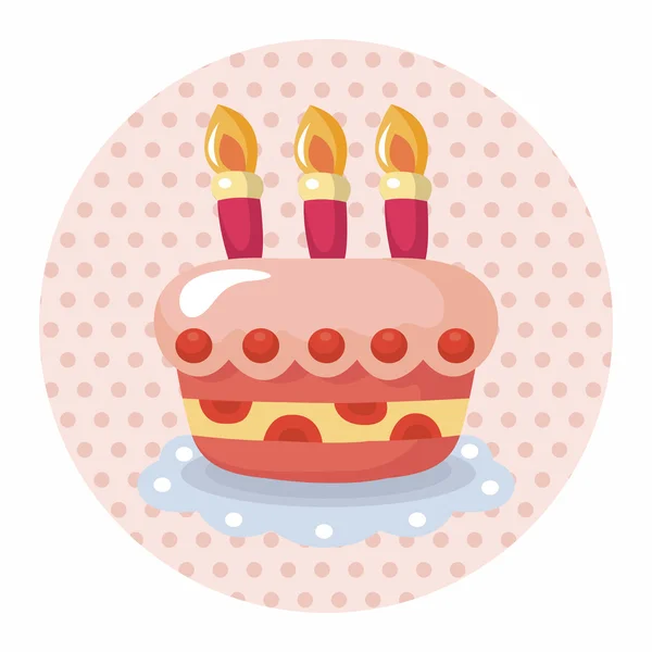 Dekorera kakan temaelement på födelsedagen — Stock vektor