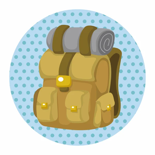 Équipement de voyage sac à dos éléments de thème — Image vectorielle