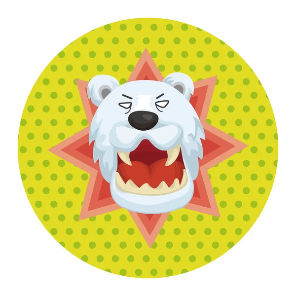 Animale orso polare elementi a tema cartone animato — Vettoriale Stock