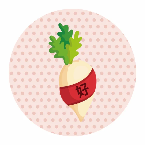 Chinese New Year theme elements, lucky white radish with Chinese — Stock Vector