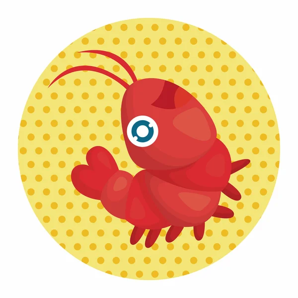 Морські тварини креветки мультяшні елементи теми — стоковий вектор