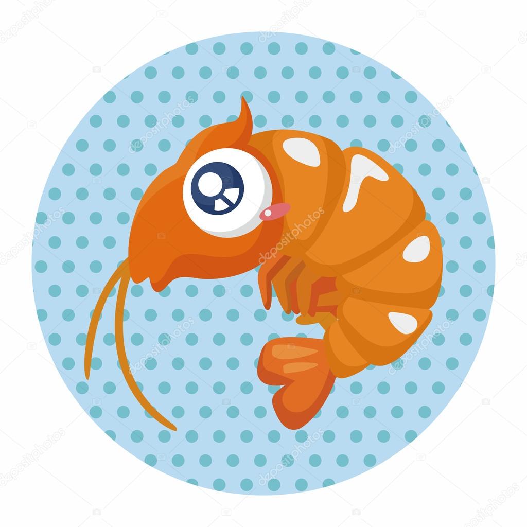 sea animal shrimp cartoon theme elements