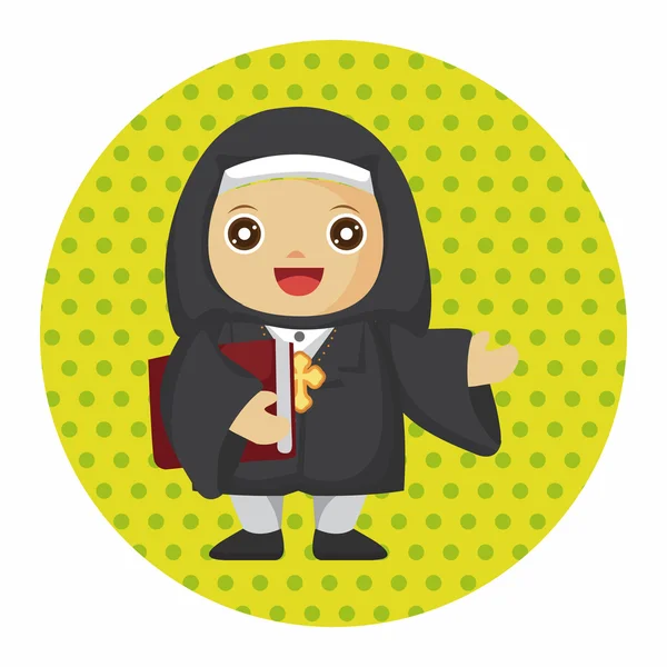 Pastor and nun theme elements — Stock Vector