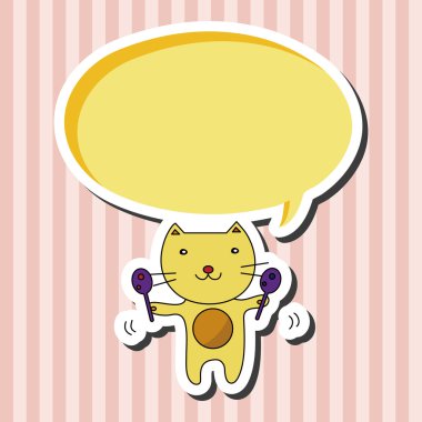 hayvan kedi enstrüman çizgi film Tema öğeleri oynarken