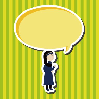 Papaz ve rahibe Tema öğeleri vektör eps