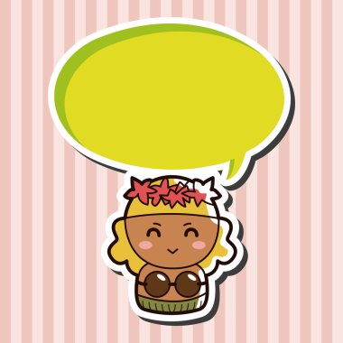 kişi karakter Hawaiian Tema öğeleri