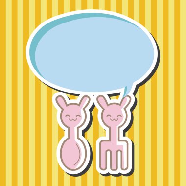 Bebek kaşık ve çatal Tema öğeleri