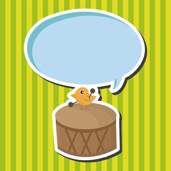 animal bird playing instrument cartoon theme elements