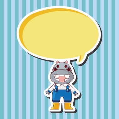 hayvan hippo kış çizgi film Tema öğeleri