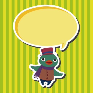 Kış hayvan kuş düz simgesi öğeleri arka plan, eps10