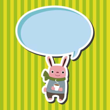 Kış hayvan tavşan düz simgesi öğeleri arka plan, eps10