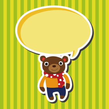 Kış hayvan ayı düz simgesi öğeleri arka plan, eps10