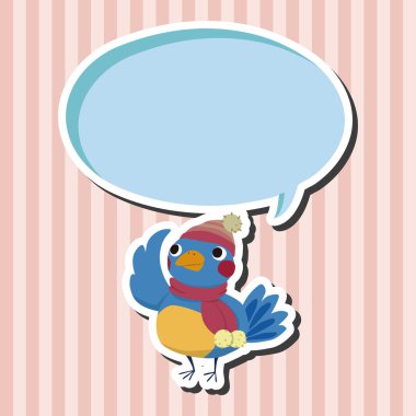 Kış hayvan kuş düz simgesi öğeleri arka plan, eps10