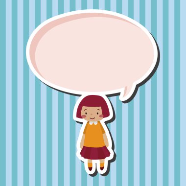 Aile kız karakter düz simgesi öğeleri arka plan, eps10