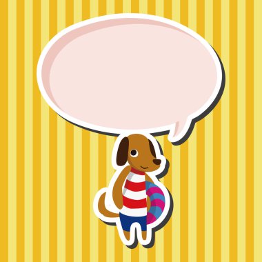 Yaz hayvan köpek düz simgesi öğeleri arka plan, eps10