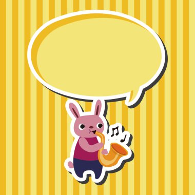 müzikal hayvan tavşan düz simgesi öğeleri arka plan, eps10