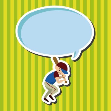 Spor beyzbol atlet düz simgesi öğeleri arka plan, eps10