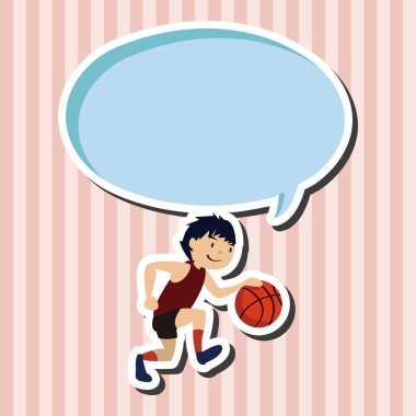 Spor Basketbol sporcu düz simgesi öğeleri arka plan, eps10