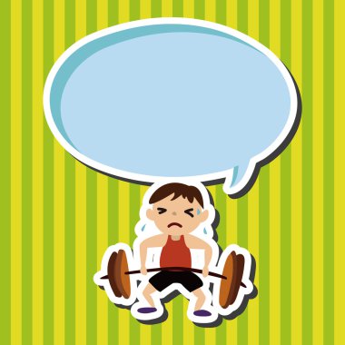 Spor ağırlık kaldırma atlet düz simgesi öğeleri arka plan, eps10