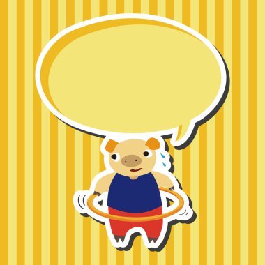 Spor hayvan domuz karikatür öğeleri vektör