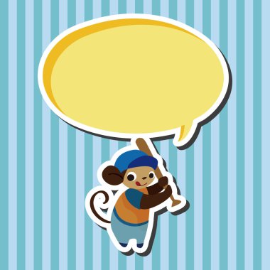 Spor hayvan maymun çizgi film öğeleri vektör