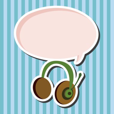 bilgisayar Tema Kablolu kulaklık öğeleri vektör