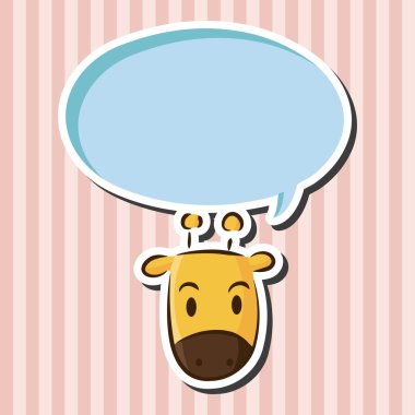 Hayvan zürafa düz simgesi elemanları, eps10