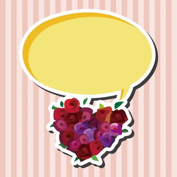 Valentine's day theme coeur éléments fleur vecteur — Image vectorielle