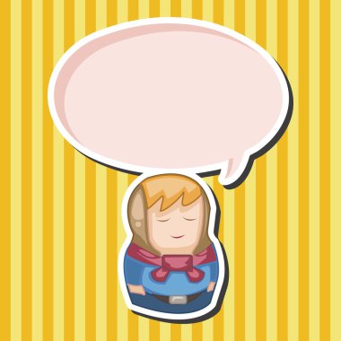 Matryoshka, Rus geleneksel ahşap oyuncak, vektör desen, el