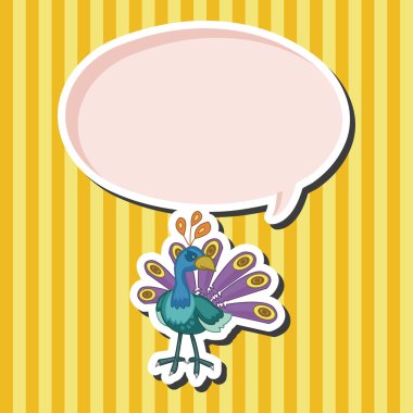 kuş tavus kuşu karikatür Tema öğeleri vektör, eps