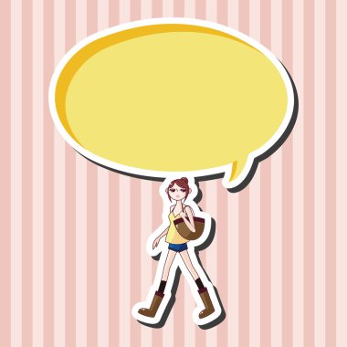 alışveriş kız Tema öğeleri vektör, eps