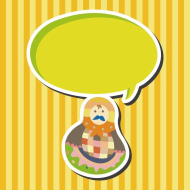 Matryoshka, Rus geleneksel ahşap oyuncak, vektör desen, el