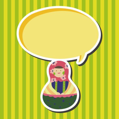 Matryoshka, Rus geleneksel ahşap oyuncak, vektör desen, el