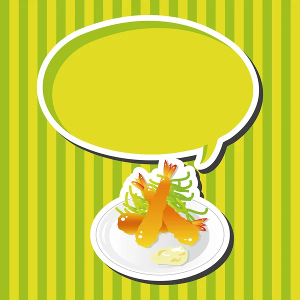 Японські страви тема смажені креветки елементи векторні eps — стоковий вектор