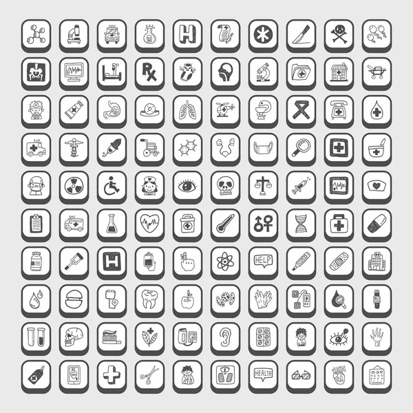 Doodle medische pictogrammen — Stockvector