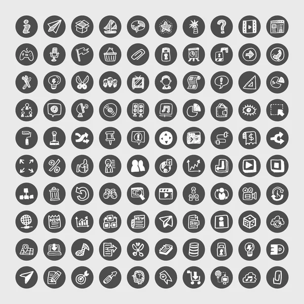 Doodle Web Icons — Stock Vector