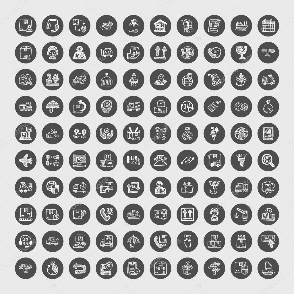 doodle logistics icons