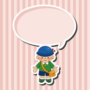 Öğrenci karikatür Tema öğeleri vektör, eps