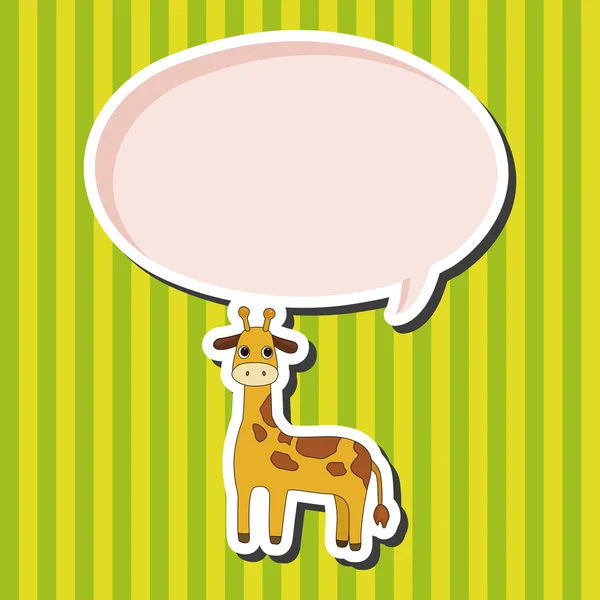 Elementi del tema del fumetto della giraffa animale — Vettoriale Stock