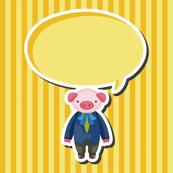 Animal porco garçom cartoon tema elementos — Vetor de Stock