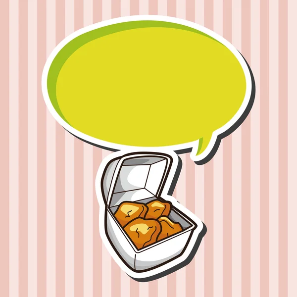 揚げ食品テーマ鶏要素 — ストックベクタ