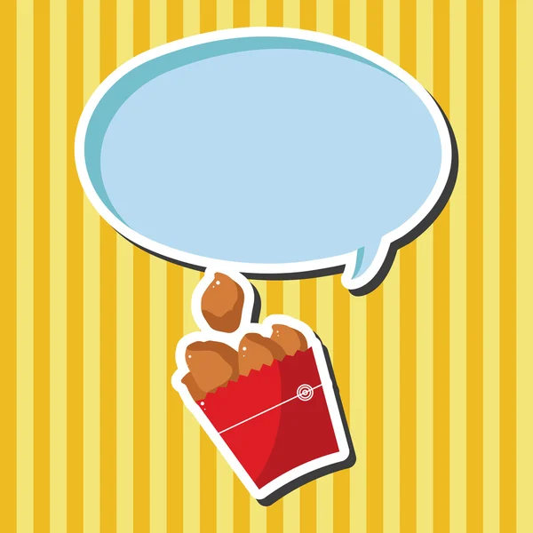 Alimentos fritos tema pollo nuggets elementos — Vector de stock